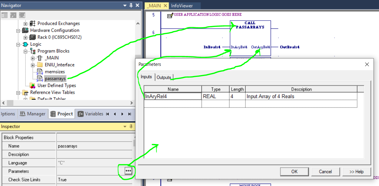 Pass Array C Block Call