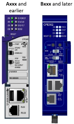 Front Panels of CPE302, Versions 1 and 2